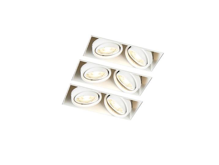Ensemble de 3 spots encastrés blancs GU10 orientables sans