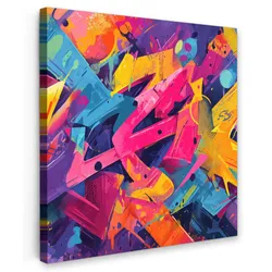 LEINWANDBILD Abstrakt - Formen - Farbenfroh Deko Groß 90x90 cm