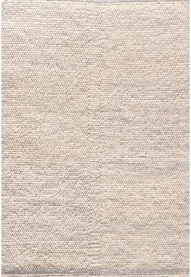 Domani Clouds Contemporary Hand-Knotted Ivory Heathered Rug