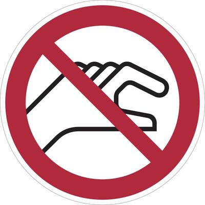 Verbotsschild, Hineinfassen verboten - praxisbewährt - 100 mm Folie selbstklebend