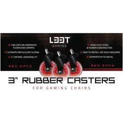 L33T Rollen für Gaming-Stühle, Zubehör Gaming Möbel, Rot