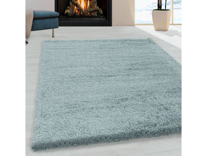 Hochflor-Teppich AYYILDIZ TEPPICHE FLUFFY 3500, auch als Läufer und in Rund , blau, B:160cm H:50mm L:230cm, Polypropylen (PP), Teppiche, Hochflor-Teppich, Langflor, Shaggy, uni, robust, Wohnzimmer