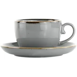 Kaffeetasse mit Untertasse Capri Grau