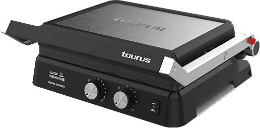 Grill - Taurus Bistro Gourmet, Dual Heat Tech, Grandes placas de cocción, 2600 W, Negro