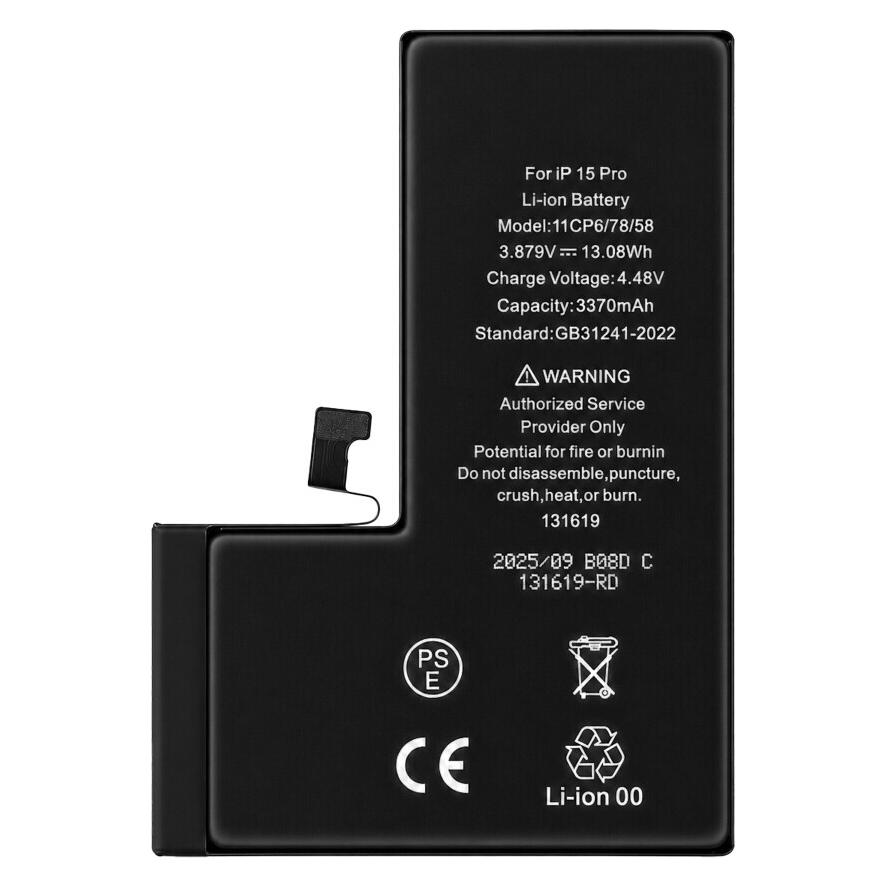 OEM Diagnostizierbarer 3350-mAh-Akku mit hoher Kapazität für das iPhone 15 Pro (62577321)