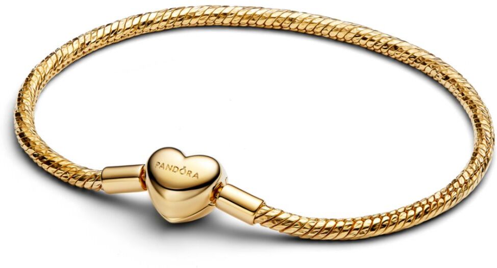Pandora Moments Heart Clasp Faceted Snake Chain rannekoru, keltakullattu,