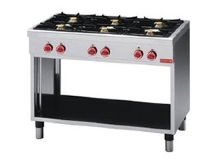 Piano de cuisson 6 feux vifs série 650 - soubassement ouvert - Gastro M