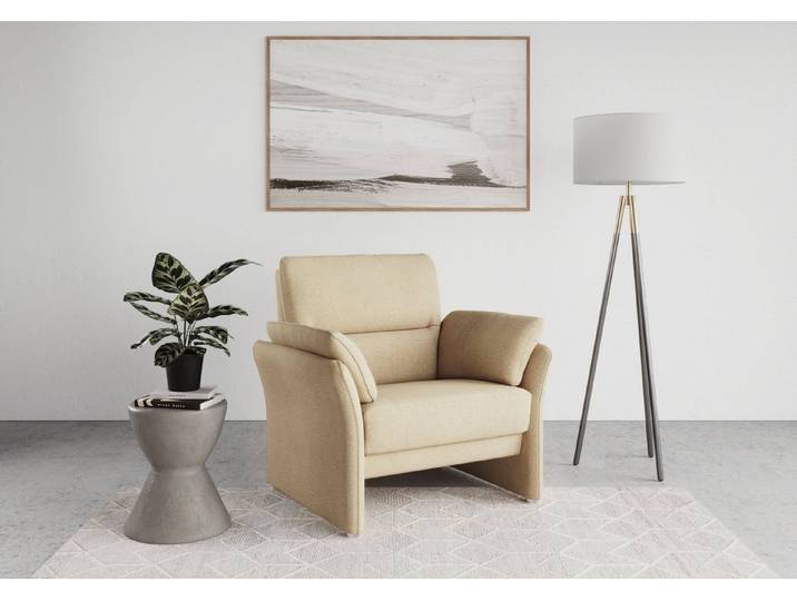 DOMO collection Sessel Pina elegant und zeitloser Clubsessel, bequemer Cocktailsessel, Hoher Sitzkomfort, Feinstruktur, beige