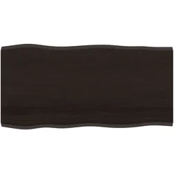 vidaXL Tischplatte 100x50x2 cm Massivholz Eiche Behandelt Baumkante