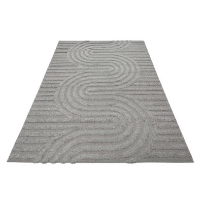 Outdoorteppich ESPRIT "Miles, ESP-54231", grau, B:120cm H:2mm L:170cm, Polypropylen (PP), Teppiche, Outdoorteppich, Hoch-Tief-Effekt, grafisches Design, uni, modern, robust, Terrasse