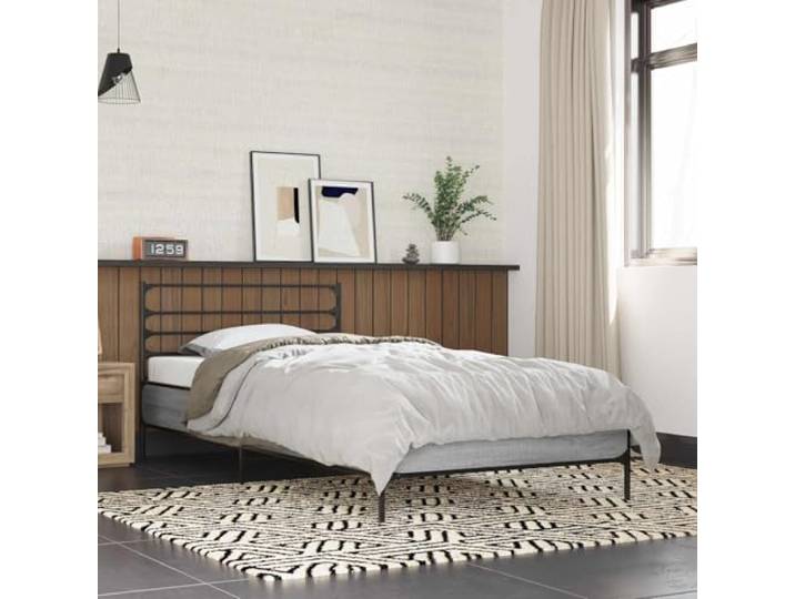 RJPLMFV Bettgestell, Sonoma, Grau, 80 x 200 cm, Holz Inklusive Latten, modernes Design, Montage erforderlich, einfache Pflege