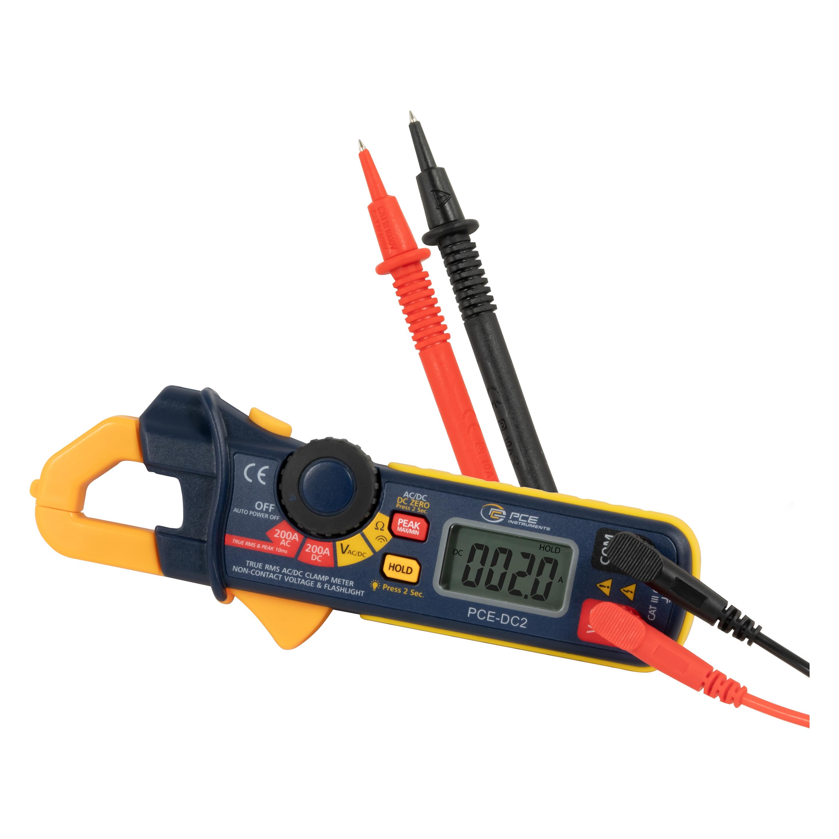 PCE Instruments Stromzange (CAT III 600V, CAT IV 300V, Zangenstrommesser) (PCE-DC2)
