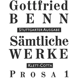 Benn,G.:Sämtl.Werke,Stuttg.Ausg.3 Prosa, Belletristik von Gottfried Benn