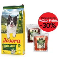 JOSERA HIGH PROTEIN Adult Sea Fish & Rice 12,5kg + WILD FARM 2x500g