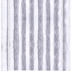 Arsvita Flauschvorhang 140x220 Unistreifen hellgrau - weiß