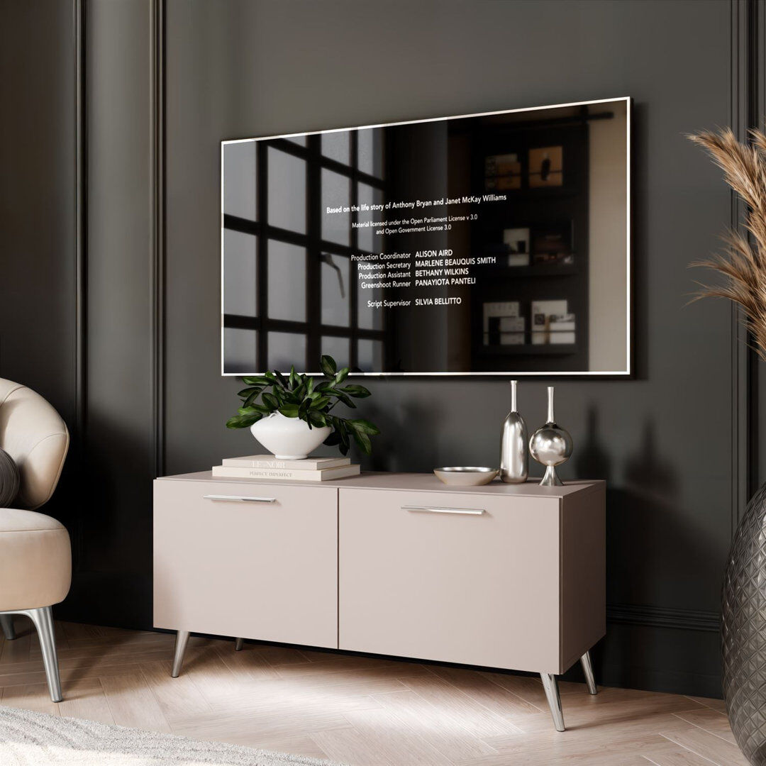LukMebel TV Stand for TVs up to 42" Cashmere/Silver 42"
