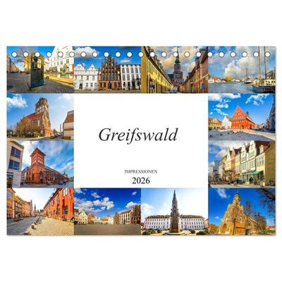 Greifswald Impressionen (Tischkalender 2026 DIN A5 quer), CALVENDO Monatskalender
