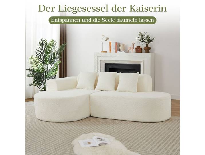 Canapé d'angle - ZEVKOR - Wabi-Sabi - 3 places - Méridienne gauche - Chenille beige