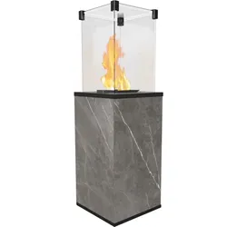 KRATKI Gaskamin PATIO Mini Quarzstein NATURALI PIETRA Grau 4-8,2 kW