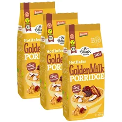 3er-Pack Bauck Mühle Porridge Hot-Hafer Golden Milk Bio