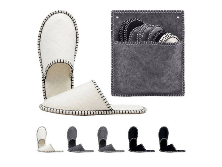 Relaxdays 6 paires de chaussons en feutre