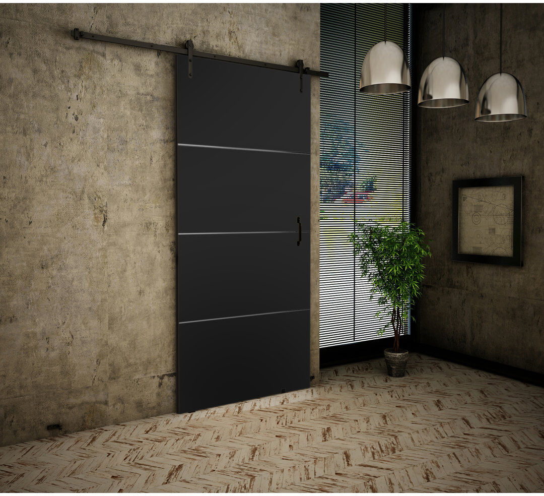 August Grove Door Black 66cm x 205cm