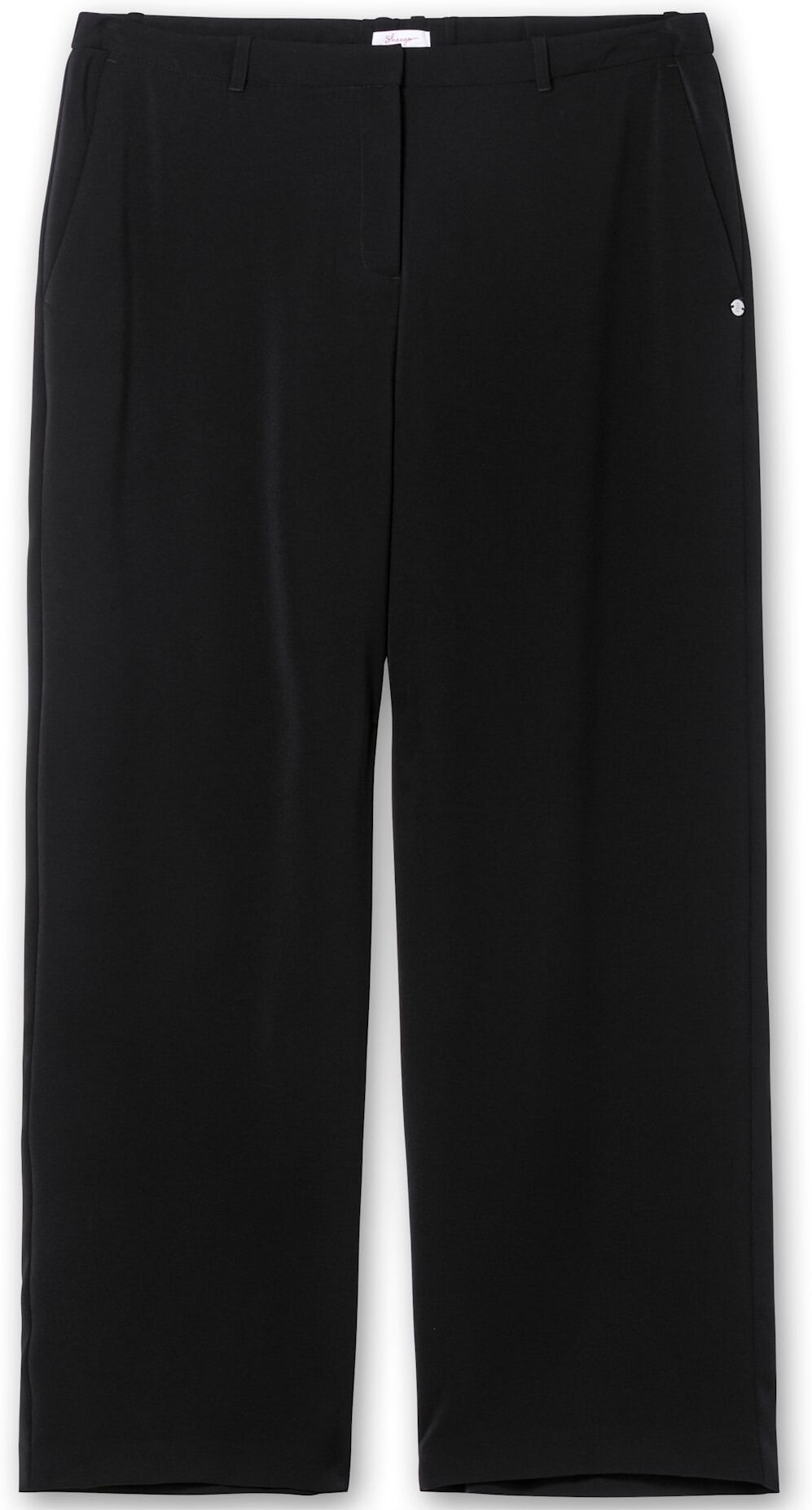 Stoffhose SHEEGO, Damen, Gr. 50, Normalgrössen, schwarz, 100% Polyester, unifarben, Hosen Stoffhose schwarz 50, Normalgrössen