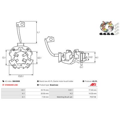 AS-PL Halter, Kohlebürsten SBH3008