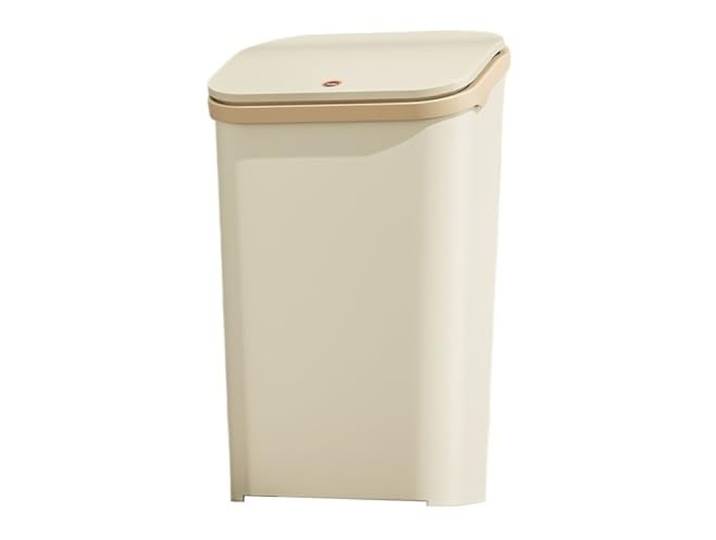 Haushaltsmülleimer Press-Top-Mülleimer Mit Druckring for Zu Hause(Khaki)