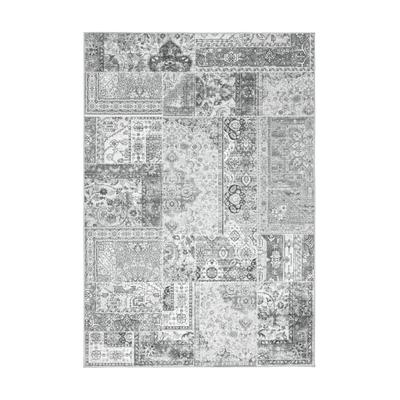 Teppich KAYOOM "Visionary 130", grau, B:120cm H:8mm L:170cm, Polyester, Teppiche, Teppich, Kurzflor, Vintage, Patchwork Muster, Modernes Muster