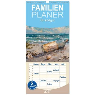 Familienplaner 2027 - Strandgut mit 5 Spalten (Wandkalender, 21 x 45 cm) CALVENDO