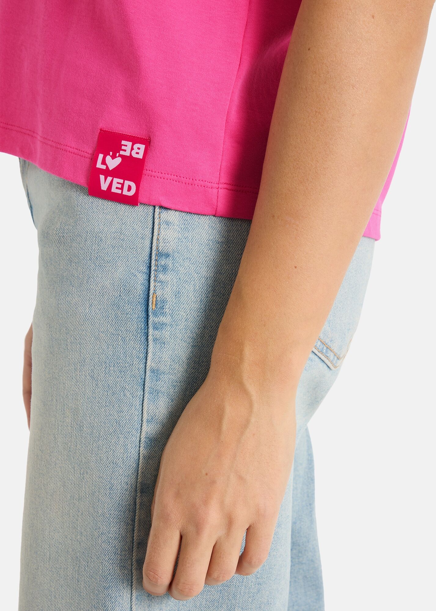 T-Shirt LIEBLINGSSTÜCK "CamilaEP", Damen, Gr. 4XL, pink (lovely pink), Single Jersey, Obermaterial: 100% Baumwolle, clean, unifarben, hüftlang, Rundhals, mit Umschlag, Shirts T-Shirt, Ärmel mit Umschlag, Rundhals lovely pink 4XL