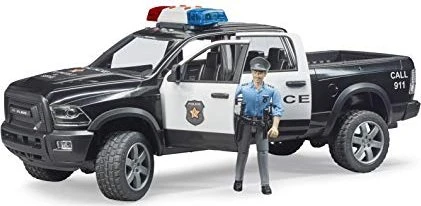 BRUDER RAM 2500 Polizei Pickup (schwarz/weiß, Inkl. Polizist)