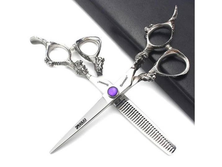 Friseurscheren Set 6 Zoll Edelstahl Ergonomisch, Silberfarben, Metall, 6x1x17.8 cm, Freizeit & Co, Wellness & Gesundheit, Körperpflege