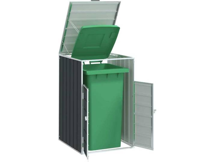 vidaXL Box pour poubelles 1 tonne anthracite 72x81x115 cm acier