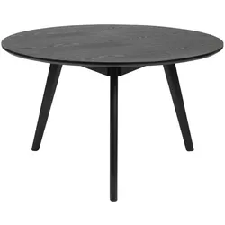 Couchtisch Yumi aus Esche, skandinavisches Design rund 90 cm, schwarz, hochwertige Verarbeitung