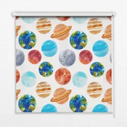 INNENROLLO - Fensterrollo - Rollo - 100x100 cm - Planeten