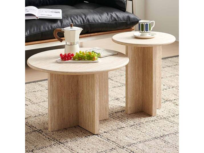 Milton & Oldbrook Couchtisch Bled Travertine look