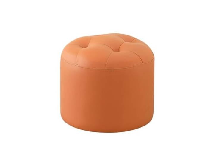 XXAD553TY Runder Lederhocker, Schwammhocker, kann als Fußstütze verwendet Werden Kleiderschrank(Orange)
