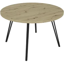 byLIVING Esstisch MARTA, Breite 120 cm, Artisan Eiche (Eiche-Optik)/schwarz