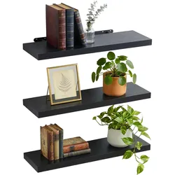 Relaxdays, Regal, 3x Wandregal (80 x 23 x 4 cm)