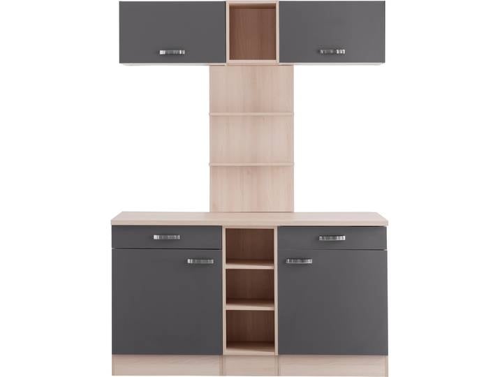 Buffet OPTIFIT Faro , grau (anthrazit), B:150cm H:206,6cm T:60cm, Schränke, Buffet, mit Metallgriffen, Breite 150 cm