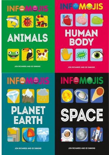 HARPERCOLLINS Infomojis Series Collection 4 Books Set Animals Planet Earth Human Body Space Books For Childrens