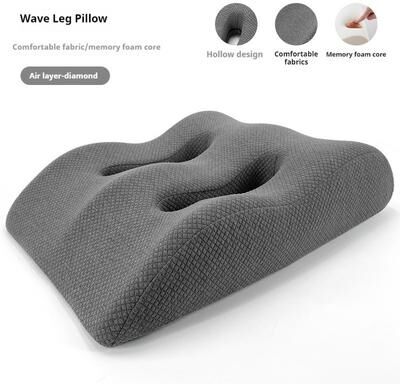 StayWell Ergonomic Memory Foam Leg Pillow, Foot Raiser Cushion, Stress Relief Support, Body Pillow For Pregnant Comfort dark Gray