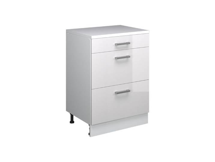 Meuble sous pente R-Line 60cm sans pente avec 3 tiroirs Blanc Haute brillance Vicco 61736