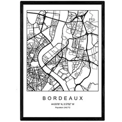 POSTER Bordeaux Stadtkarte – Nordisch A3 Rahmenlos