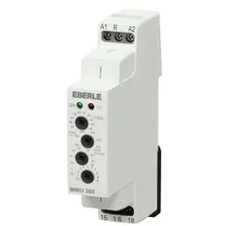 Eberle 040017790200 Spannungsüberwachungsrelais bzw. -wächter (Fenstermodus), AC/DC 48...276 V (AC 50/60 Hz), 16 A/ AC1, 1 Wechsler MWU 260
