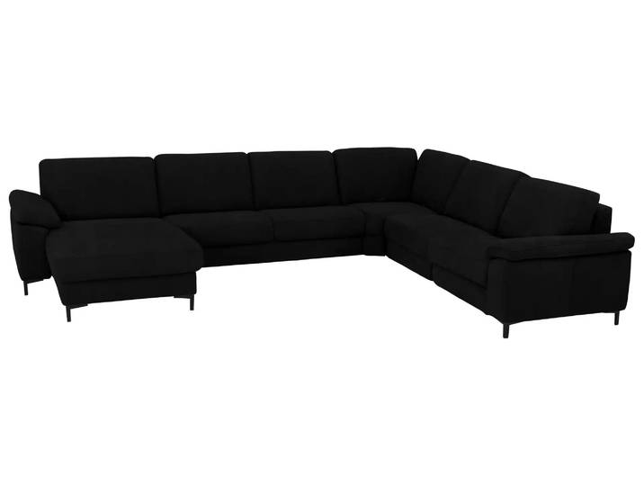 Ecksofa Shetland Basic Wohnlandschaft Polipol / Farbe: Schwarz / Material: Leder Basic