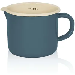 Karl Krüger Emaillierter Milchtopf Petrol, 12 cm