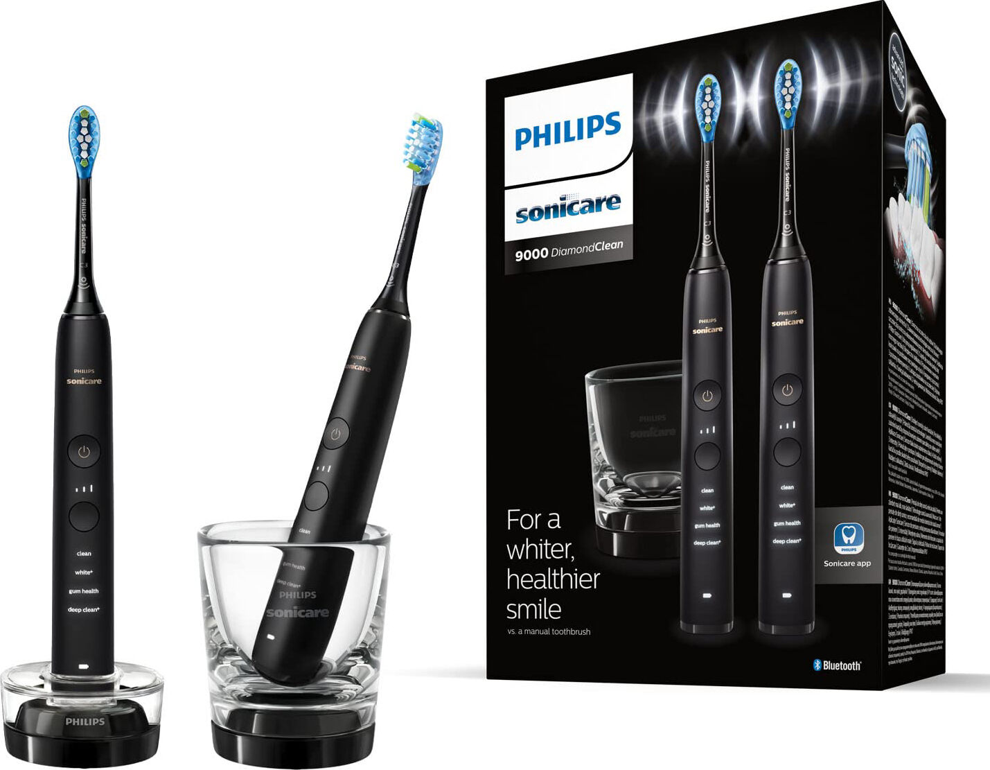 Philips Hx9914/54 Coppia Di Spazzolini Elettrici Ricaricabili Con Movimento Sonico E App Colore Nero - Hx9914/54